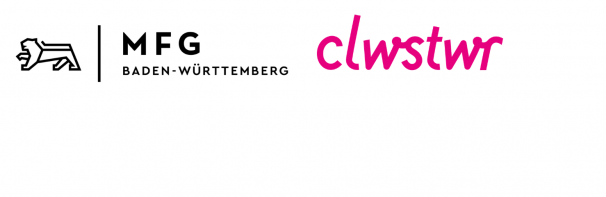 MFG Baden-Wurttemberg and Clwstwr logos